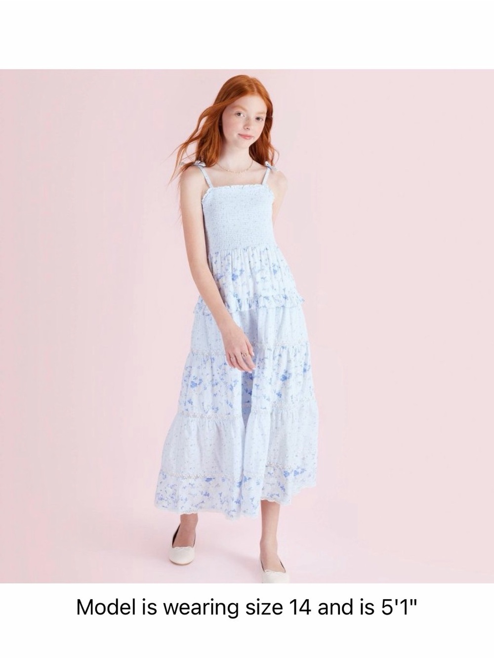 NWT LoveShackFancy x Target Girls Stella Floral Smocked Tiered Maxi Dress 12 16